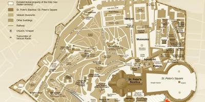 Karte der Ausgrabungen Büro Vatikanstadt
